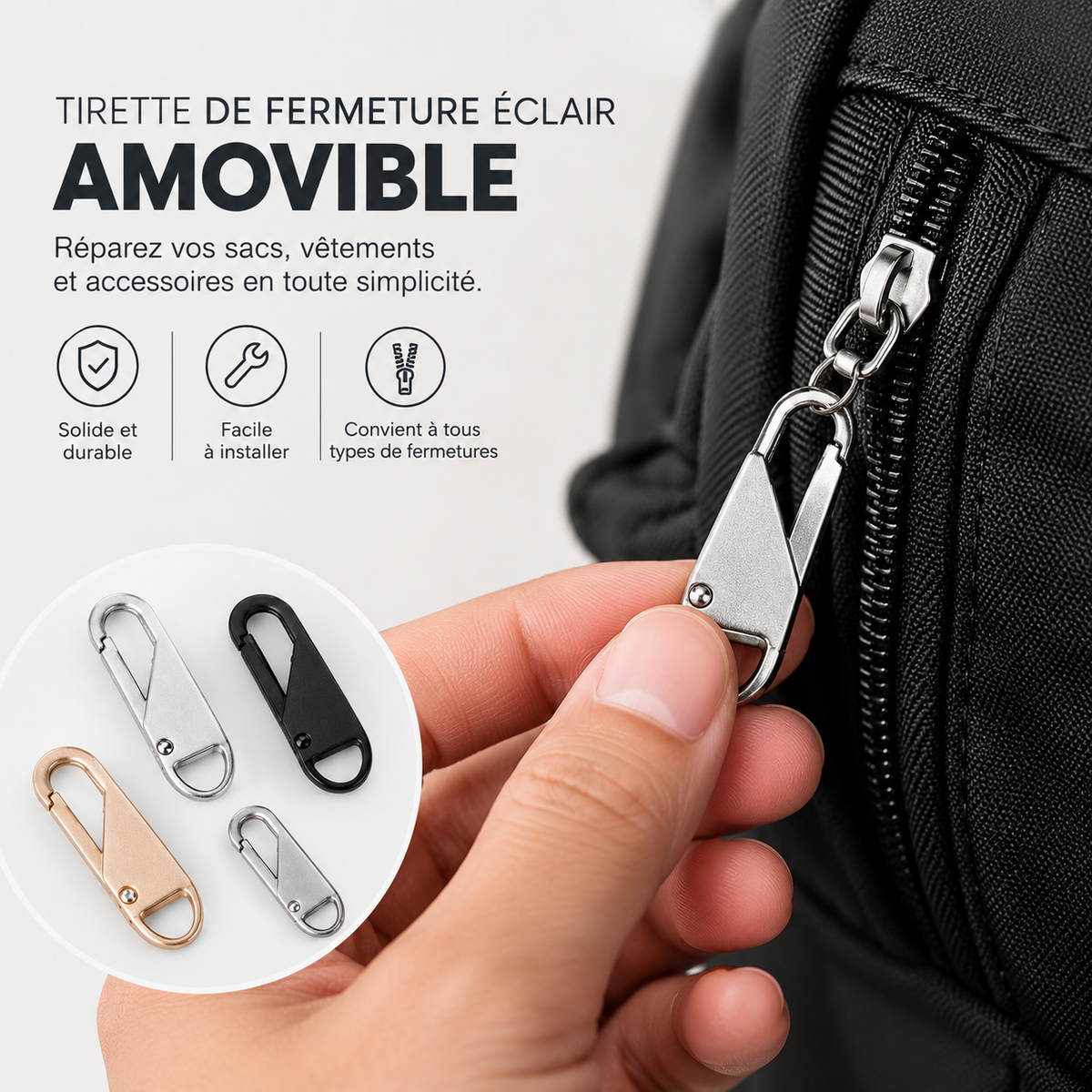 Tirette Magique™ – Réparez vos Fermetures Éclair en 1 Seconde